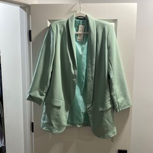 Mint colored tall tailored blazer